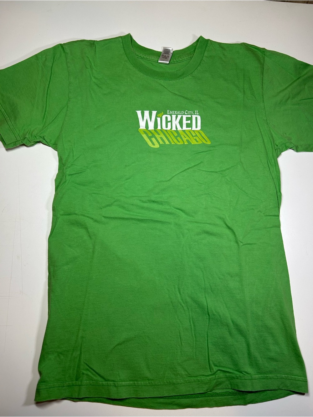 Wicked Chicago Unisex Small Green Short Sleeve Emerald City IL Defying Gravity